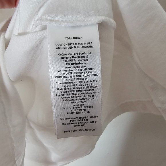 Limited Ed. Tory Burch White MultiColor VOTE Graphic Short Sleeve Tee Shirt S - Picture 7 of 9